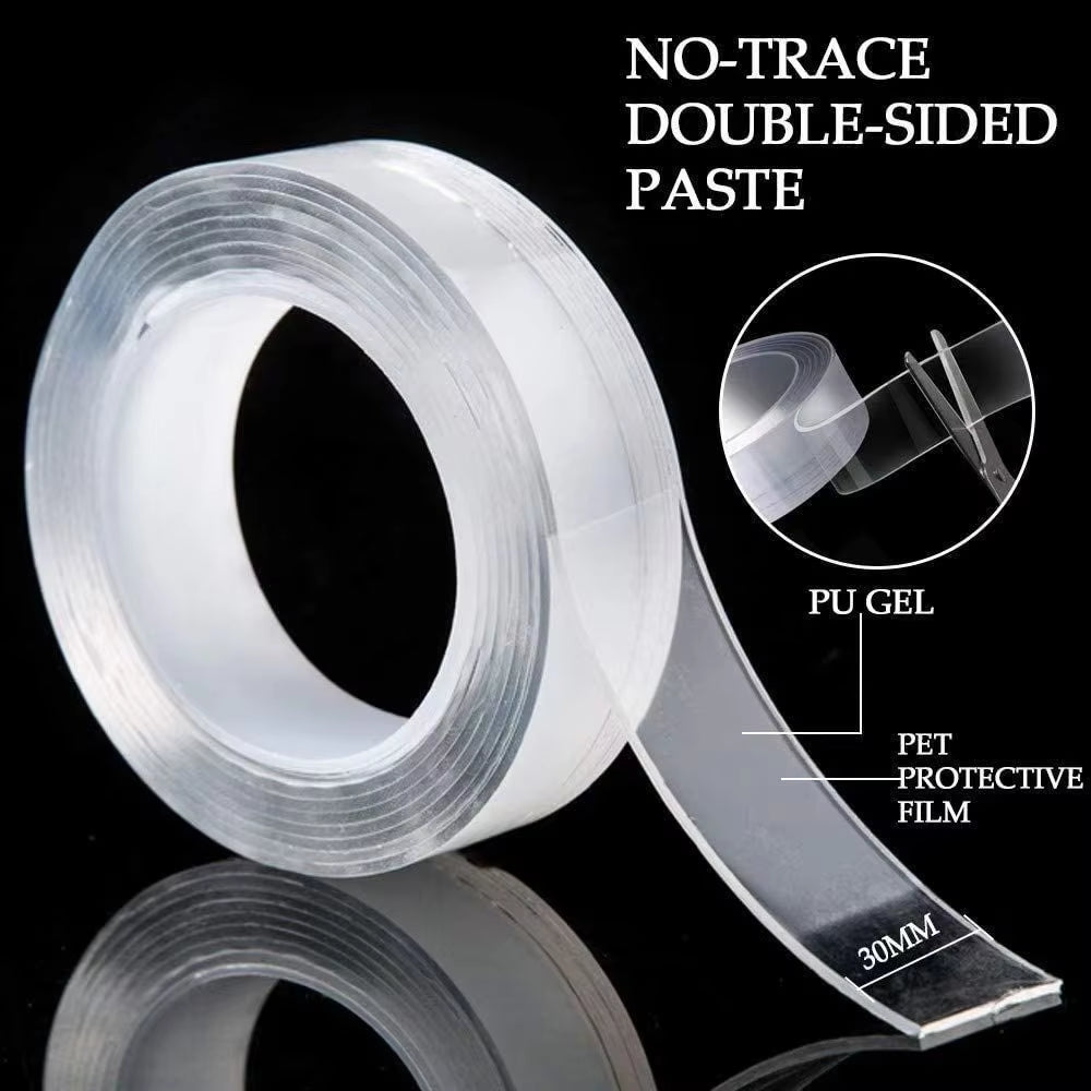 Revolutionary Double-Sided Nano Tape - Waterproof, Traceless & Reusable for All Your Household Needs!