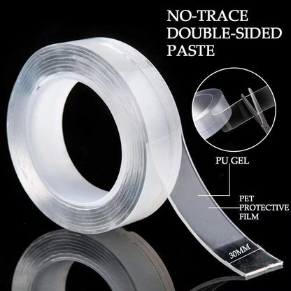 Revolutionary Double-Sided Nano Tape - Waterproof, Traceless & Reusable for All Your Household Needs!