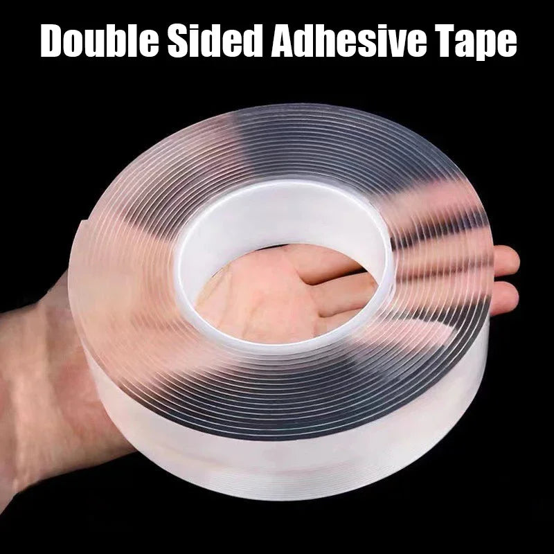 Ultimate Transparent Double Sided Adhesive Tape - Super Strong, Waterproof, and Reusable for All Your Needs