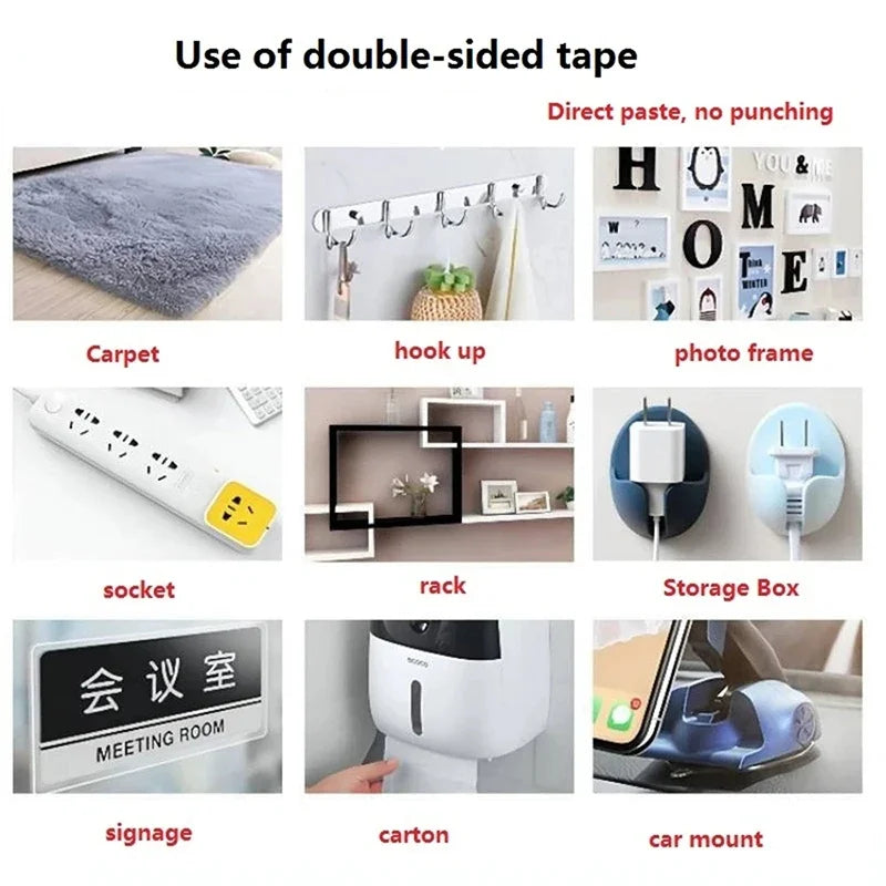 Ultimate Transparent Double Sided Adhesive Tape - Super Strong, Waterproof, and Reusable for All Your Needs