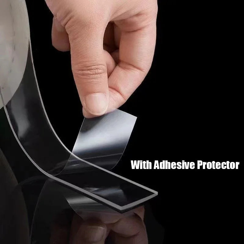 Ultimate Transparent Double Sided Adhesive Tape - Super Strong, Waterproof, and Reusable for All Your Needs